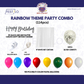 Rainbow Theme Party Decoration Combo Kit (114 Pcs)