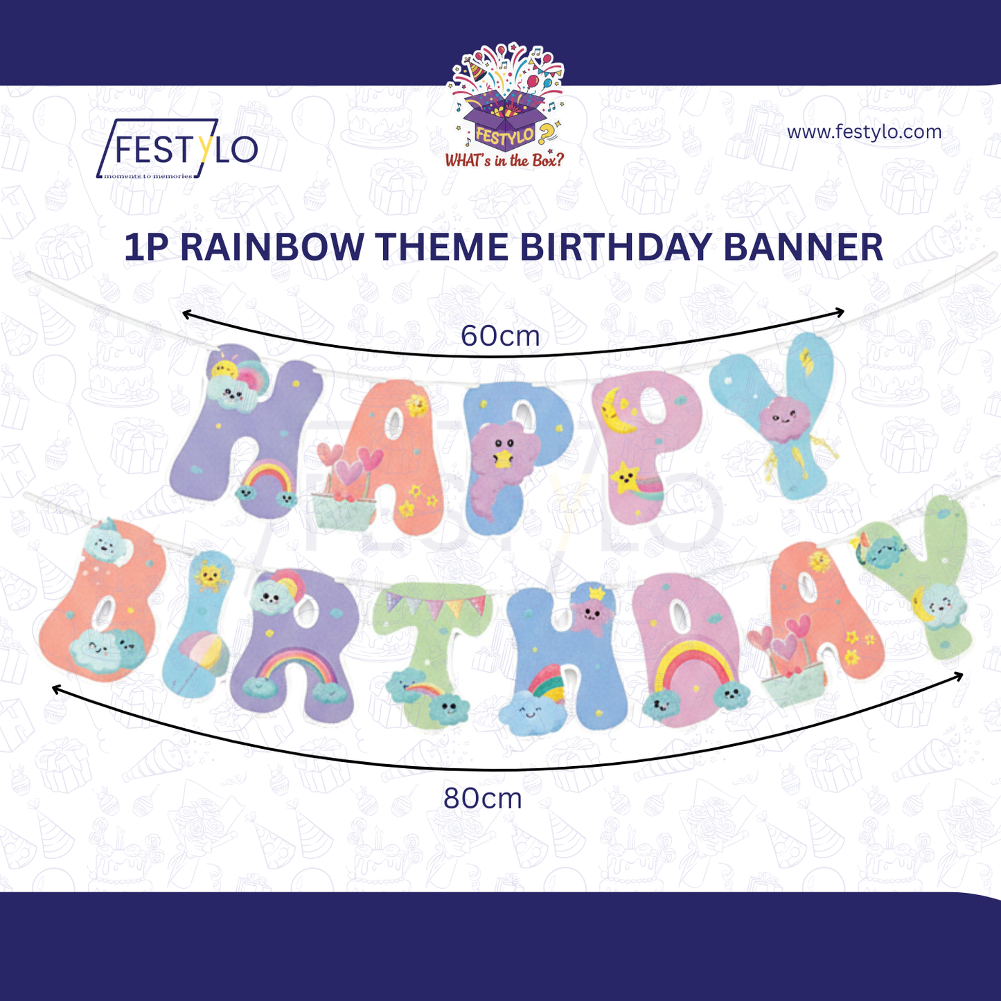 Rainbow Birthday Party Decoration Banner