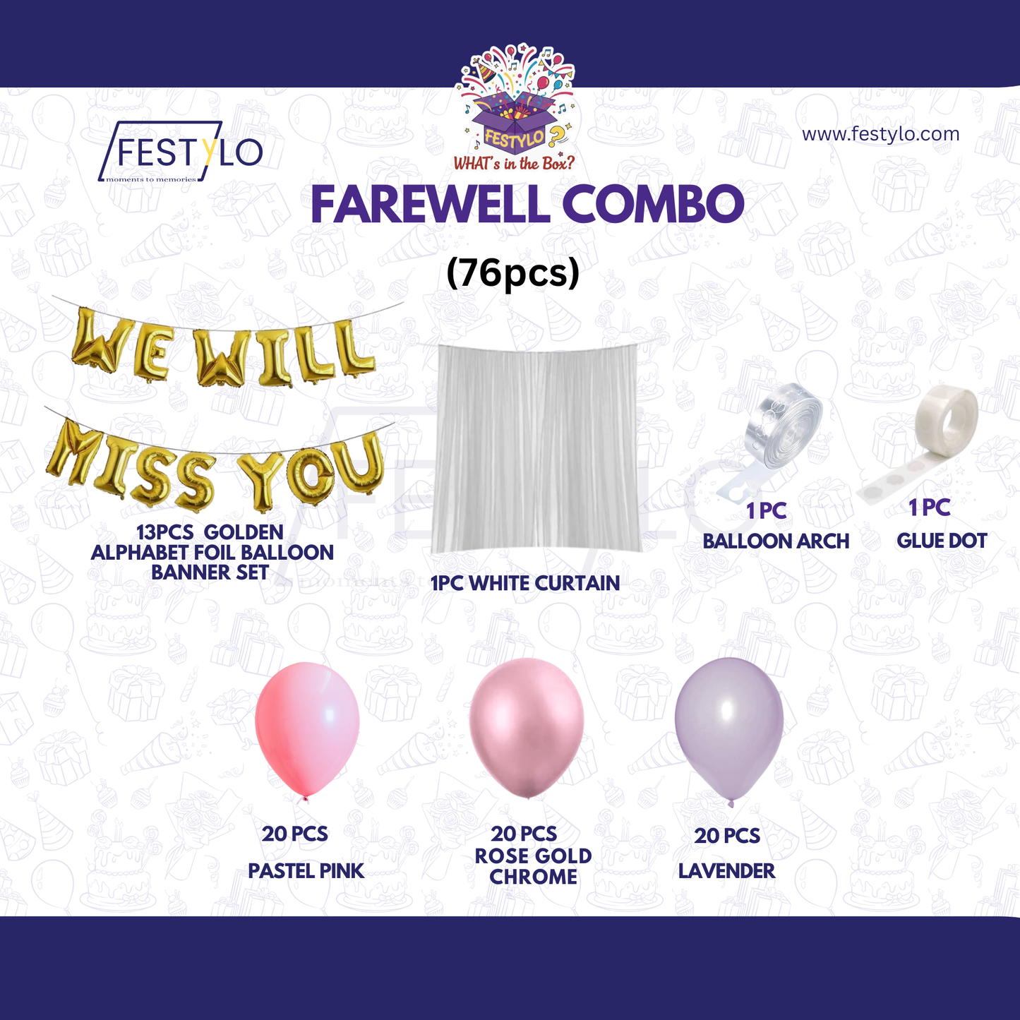 We Will Miss You Pastel Farewell Combo (76 pcs)