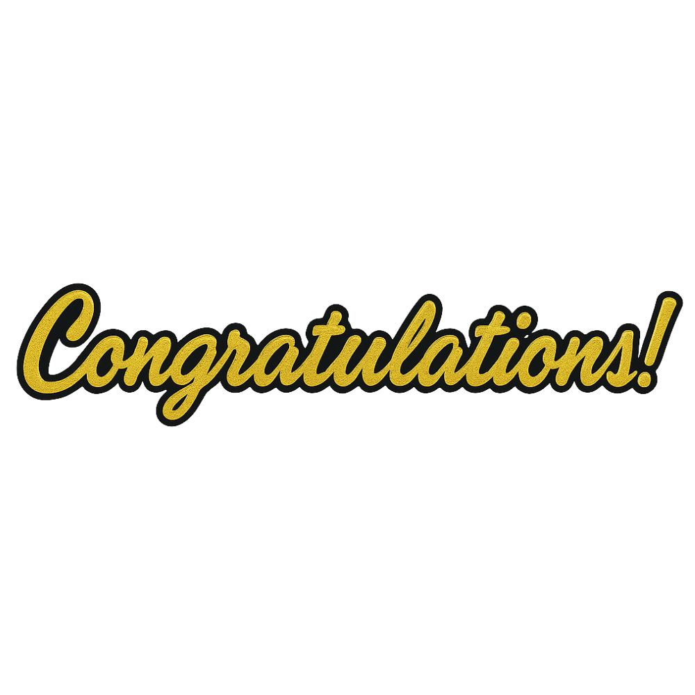 Golden Congratulations Cursive Banner