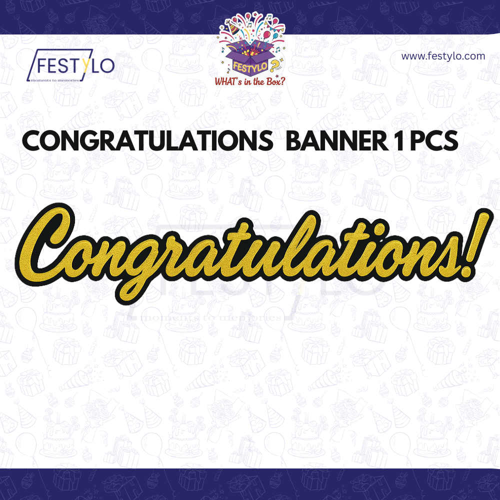 Golden Congratulations Cursive Banner