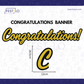 Golden Congratulations Cursive Banner
