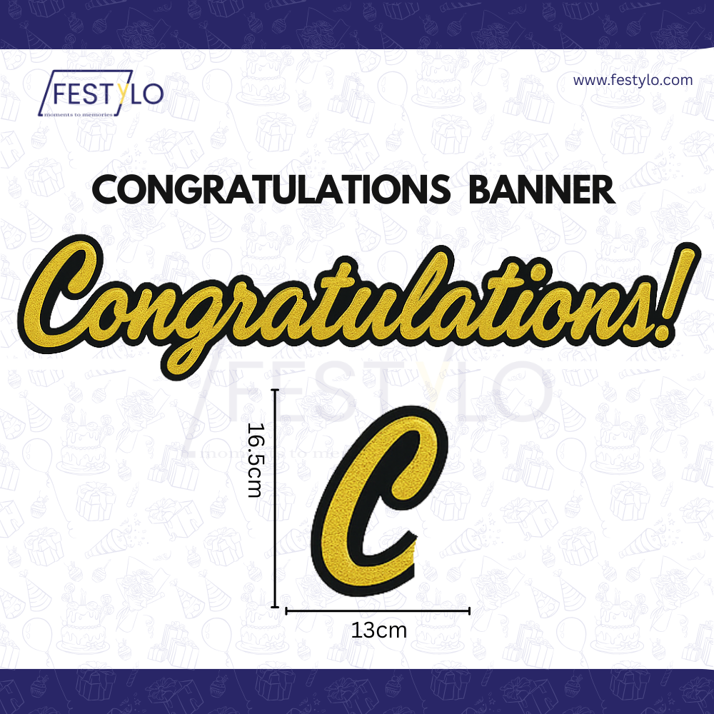 Golden Congratulations Cursive Banner