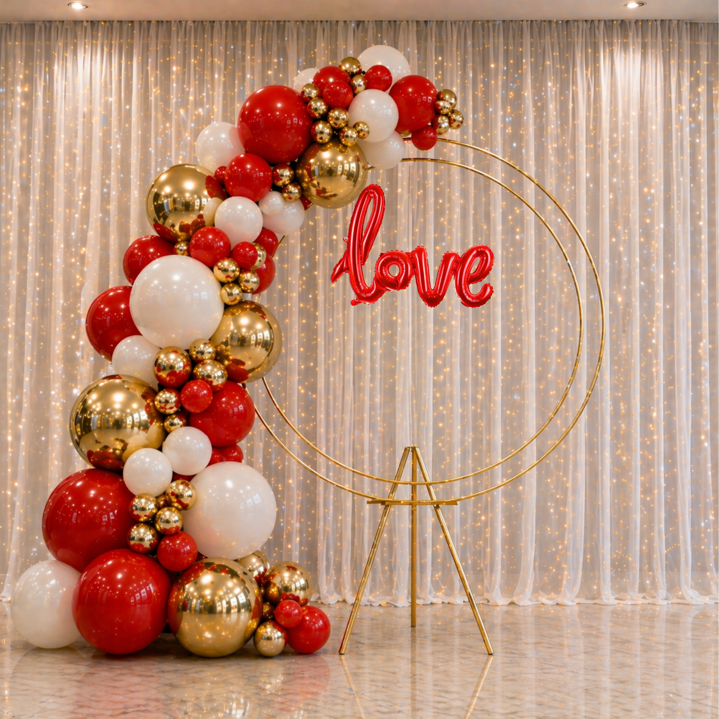 Red Gold Love Decoration Combo (66 pcs)