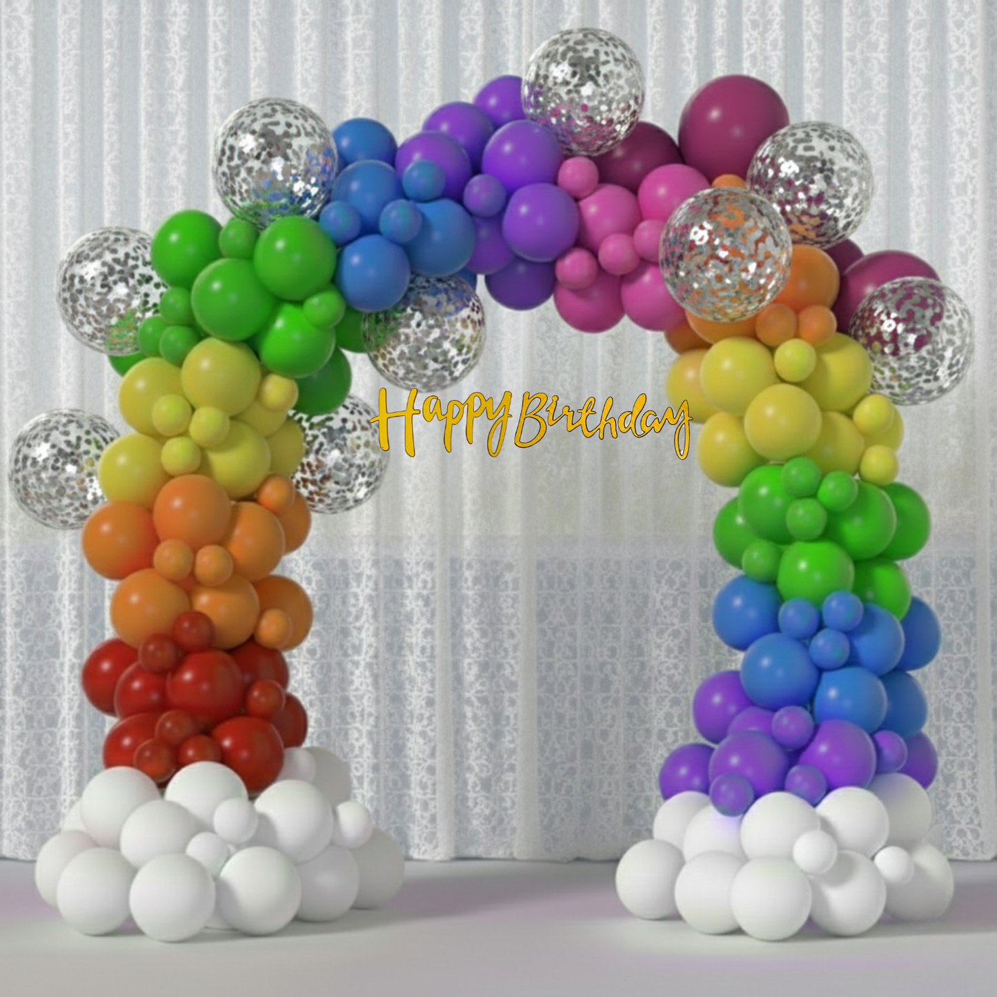 Rainbow Theme Party Decoration Combo Kit (114 Pcs)