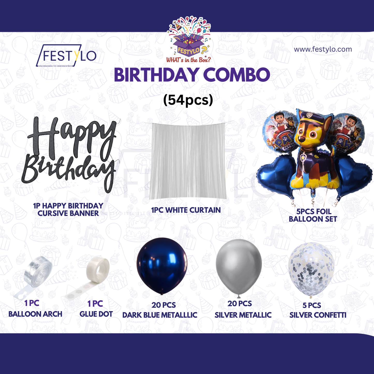 Paw Patrol Birthday Combo Kit (54 pcs)