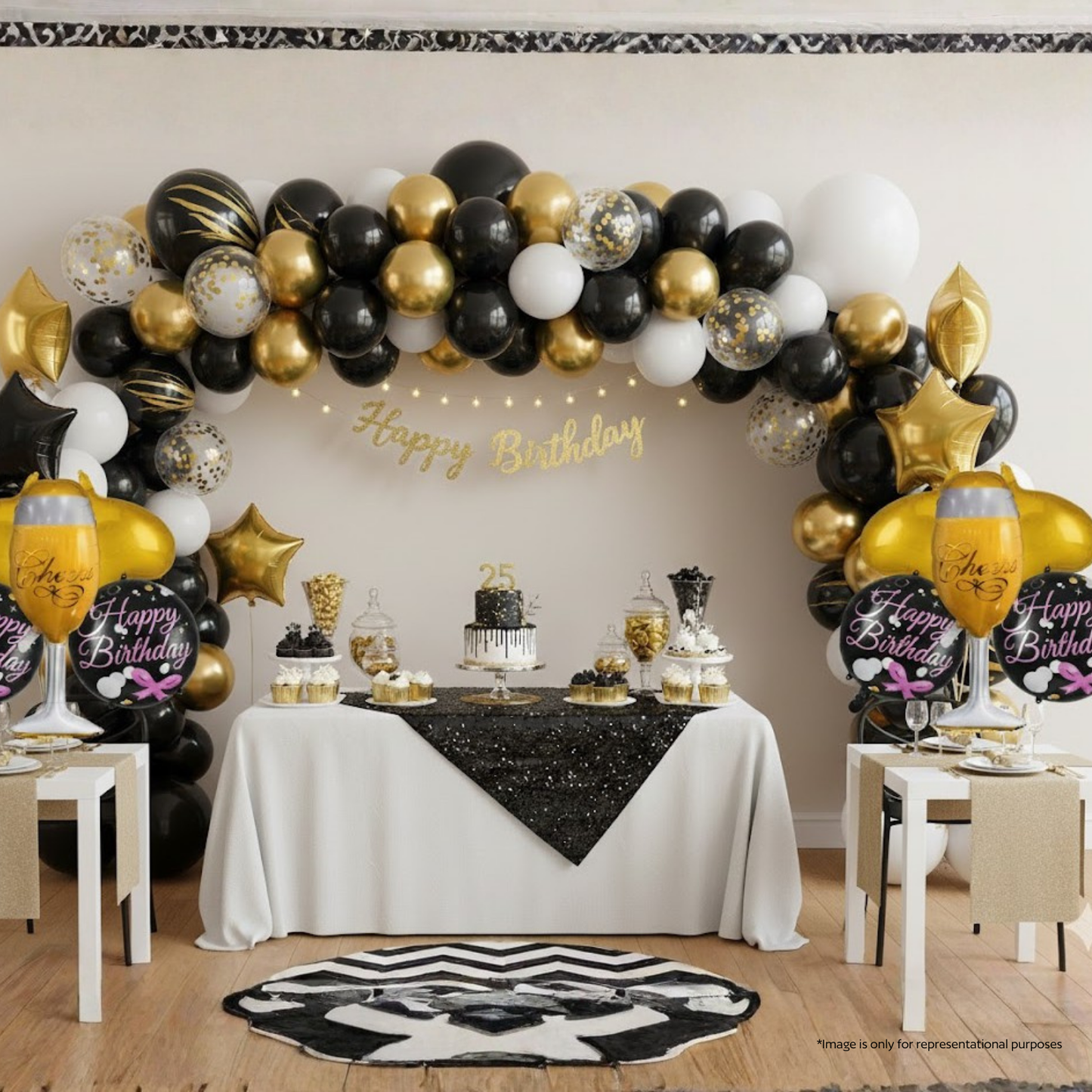 Champagne Theme Birthday 5 PCS Foil Balloons
