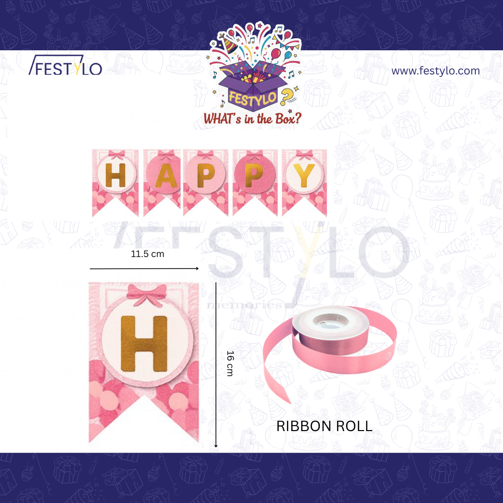 Pink Alphabet Birthday Banner Set