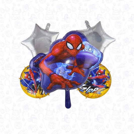 Spider Theme Birthday 5 pcs Foil Balloons