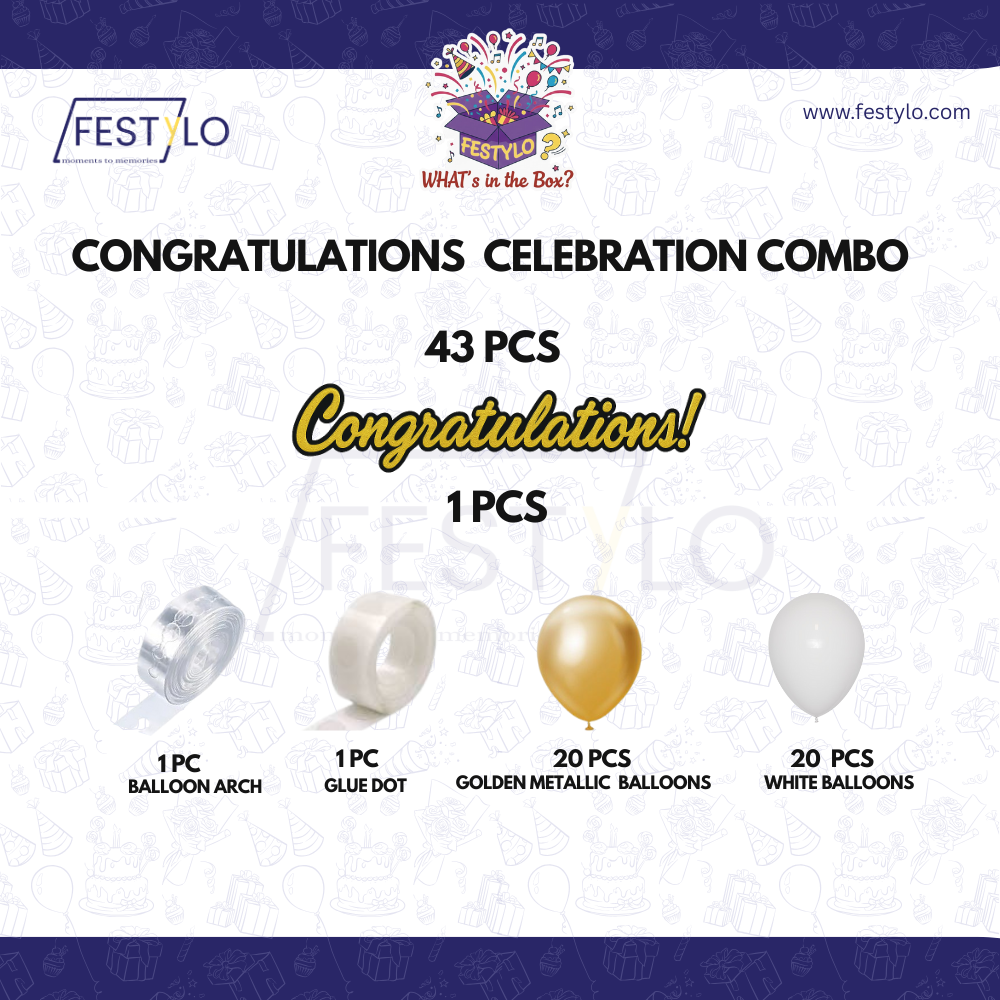 Golden Congratulations Party Decoration Set (43 pcs)
