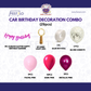 Car Birthday Decoration Combo – 29 Pcs | Pink Theme