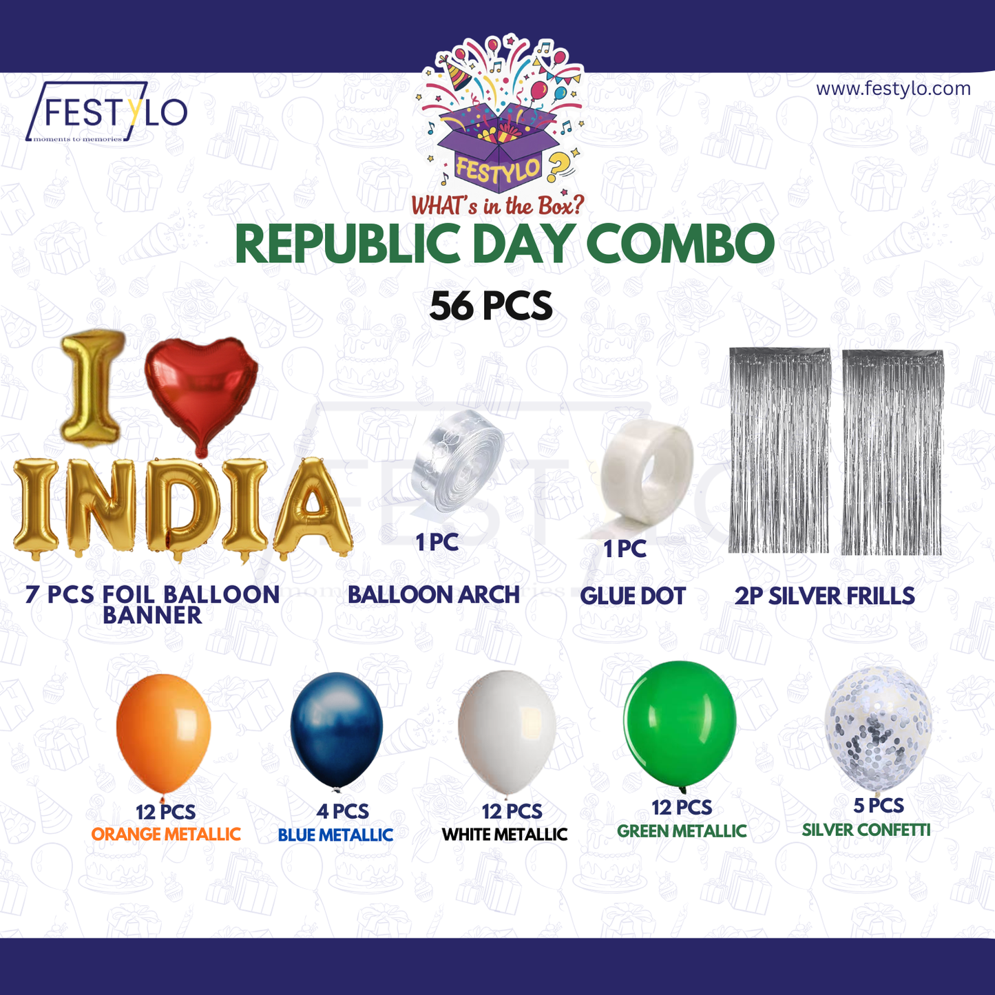 I Love India Decor (56 pcs)