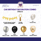 Car Birthday Decoration Combo – 29 Pcs | Black, Silver & Gold