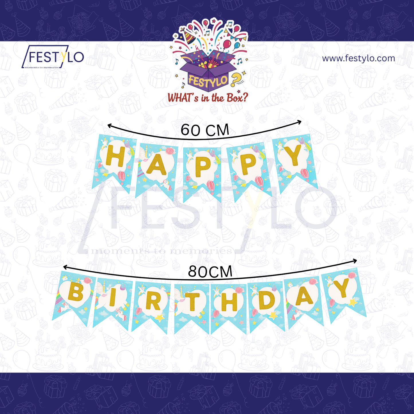 Unicorn Happy Birthday Banner Set