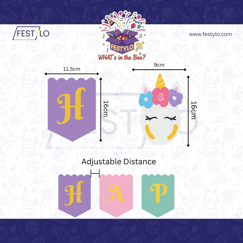 Unicorn Theme Birthday Banner Set