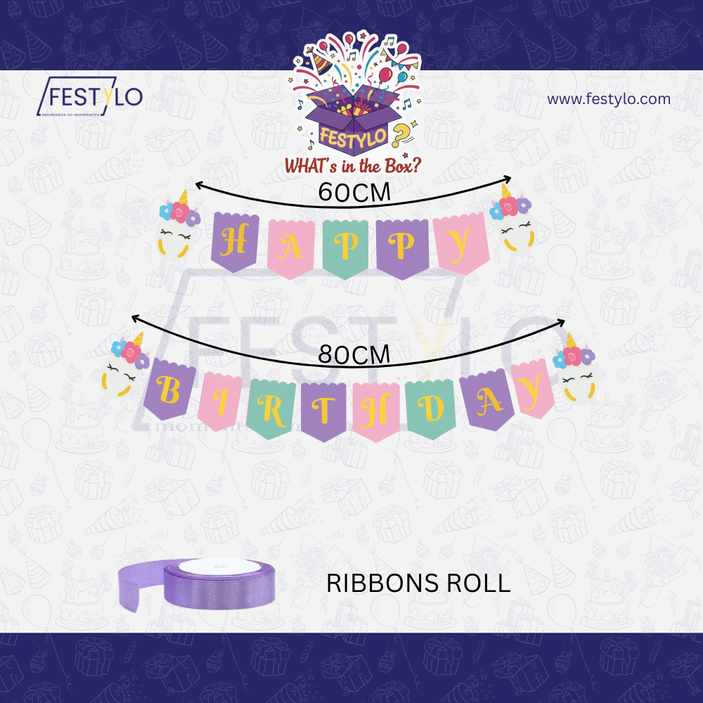 Unicorn Theme Birthday Banner Set