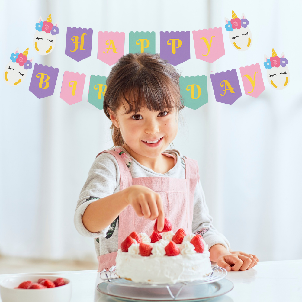 Unicorn Theme Birthday Banner Set
