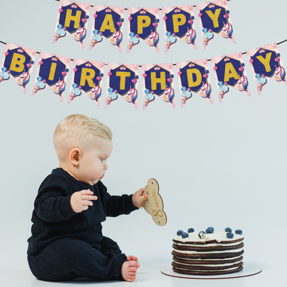 Unicorn Birthday Banner Decoration Set