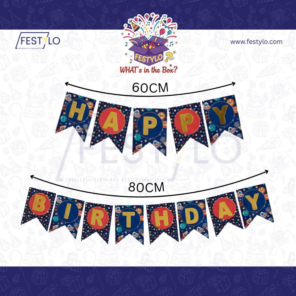 Space Theme Birthday Banner Set