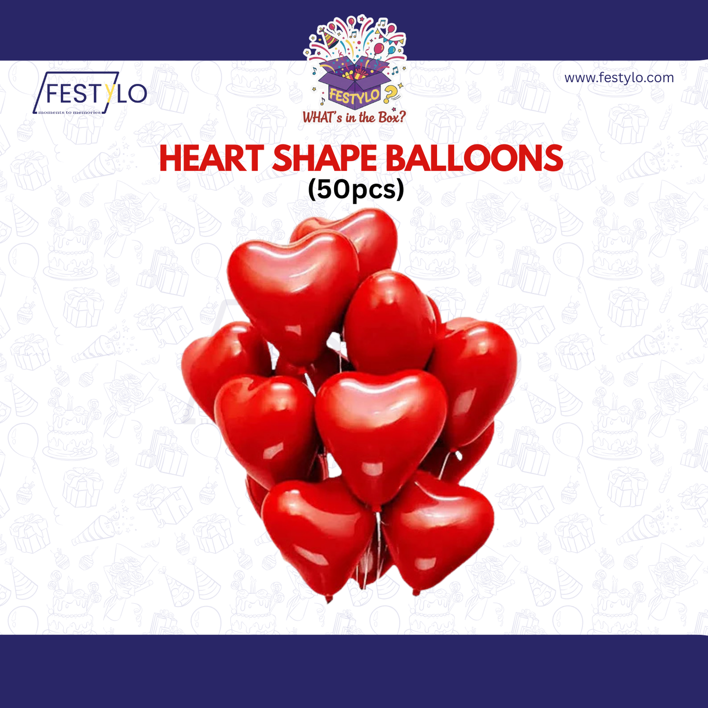 Red Heart Balloons (50 pcs)