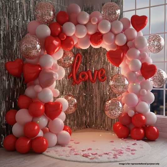 Love Theme Anniversary & Valentine Decoration Set | 62 Pcs Romantic Room Decoration