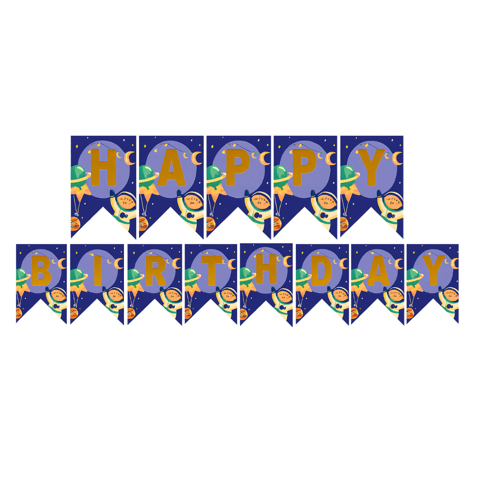 Space Theme Birthday Banner