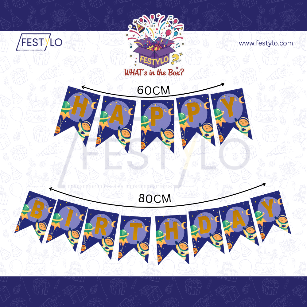 Space Theme Birthday Banner