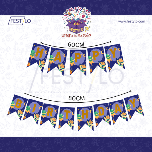 Space Theme Birthday Banner