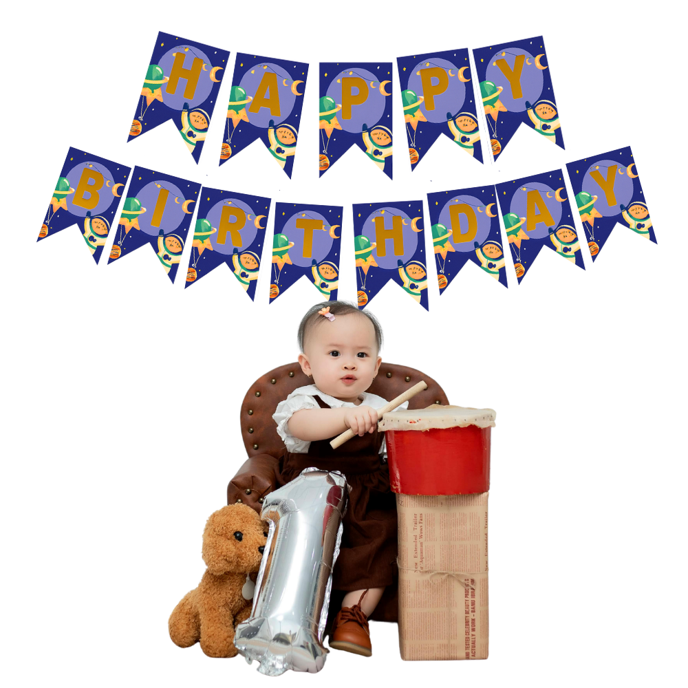 Space Theme Birthday Banner