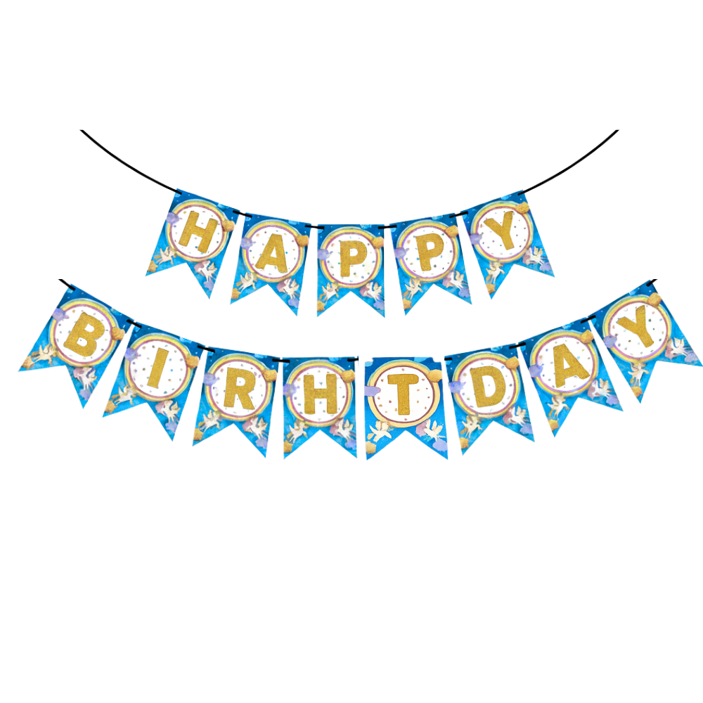 Blue Happy Birthday Banner Set