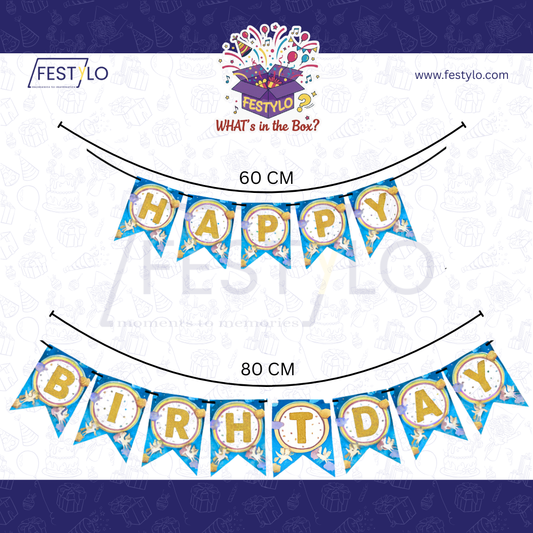 Blue Happy Birthday Banner Set