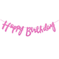 Pink Cursive Birthday Banner Set