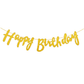 Golden Cursive Birthday Banner Set