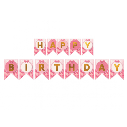 Pink Alphabet Birthday Banner Set