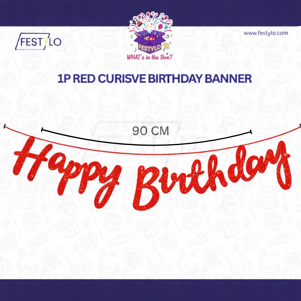 Red Golden Theme Anniversary Decoration Combo – 59 Pcs