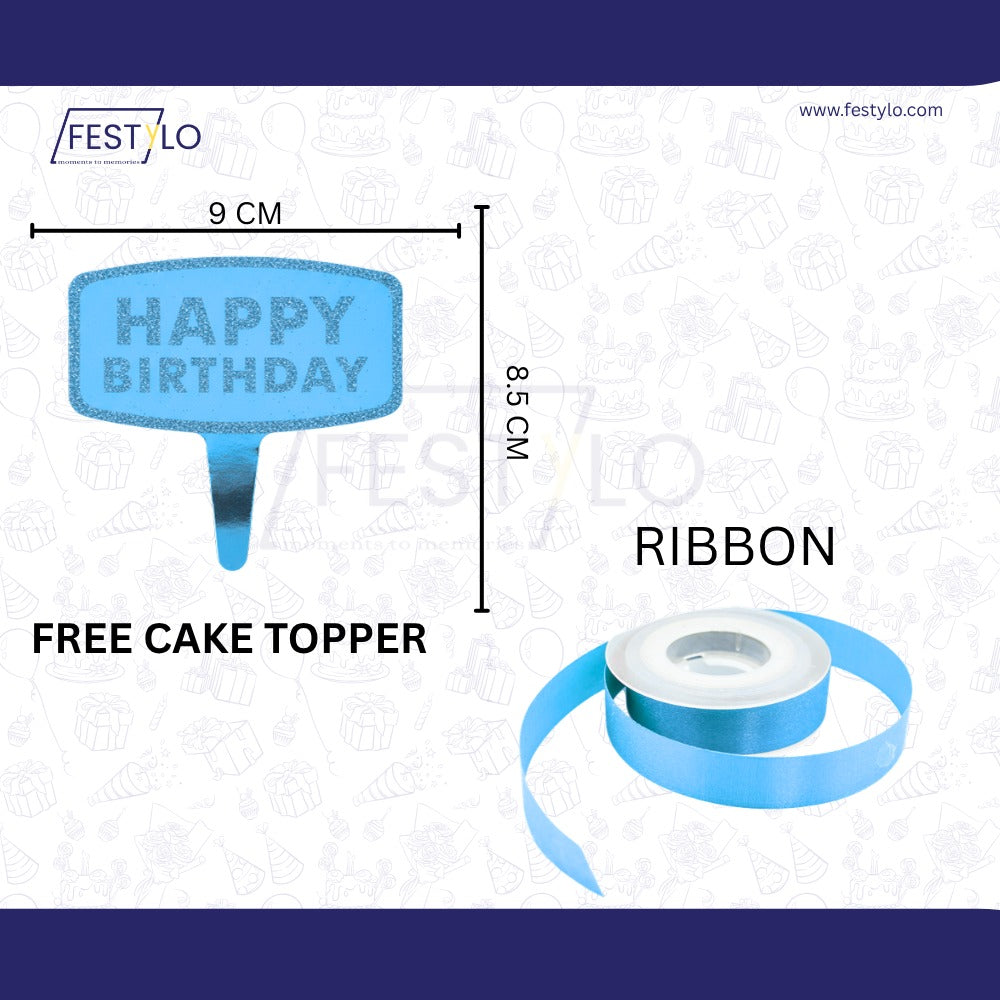 Car Birthday Decoration Combo – 29 Pcs | Blue Theme