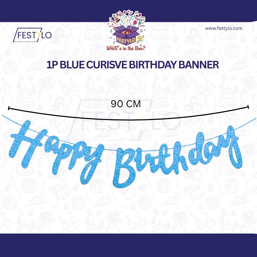 Car Birthday Decoration Combo – 29 Pcs | Blue Theme