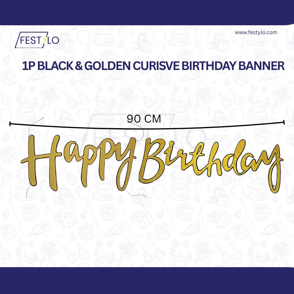 Golden White Theme Birthday Decoration Combo – 59 Pcs
