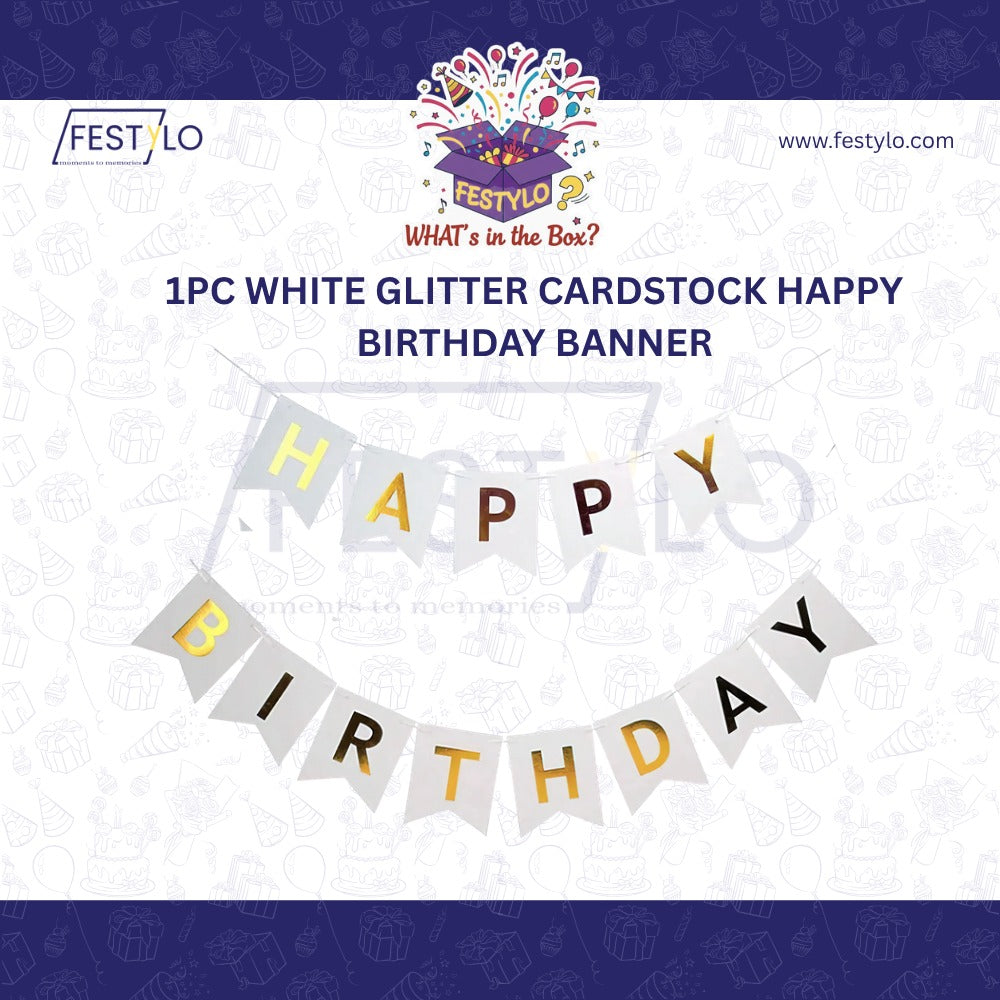 Car Birthday Decoration Combo – 29 Pcs | White & Silver