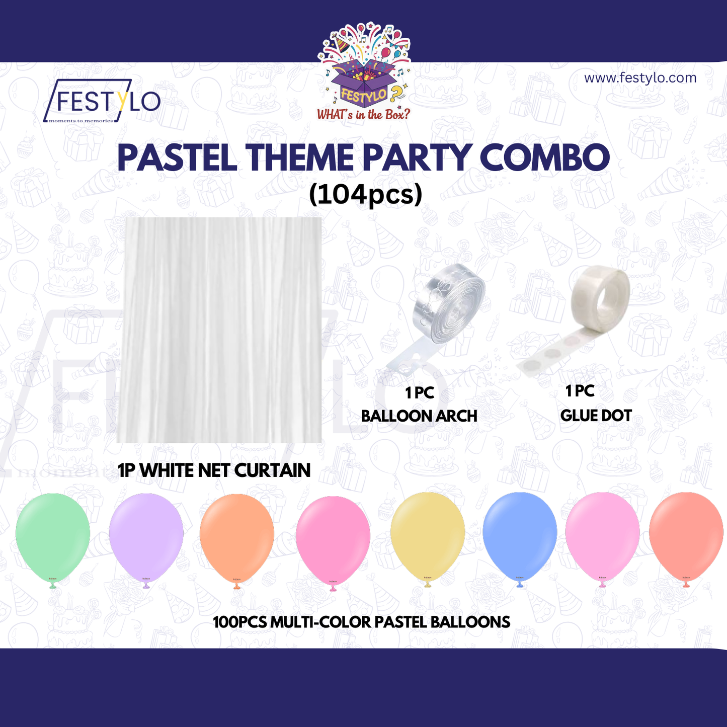 Pastel Birthday Decoration Glitter Combo